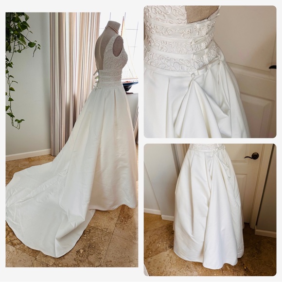 Oleg Cassini Embroidered Wedding Dress - Picture 2 of 16